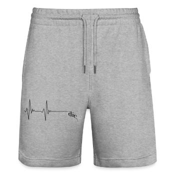 The or live ECG - Stanley/Stella Trainer Unisex Organic Jogging Shorts - heather grey - Front - Nik (191cm) & Marisol (170cm)