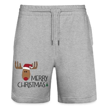 Joyeux Noël - Short de jogging bio TRAINER Stanley/Stella unisexe - gris chiné - Devant - Nik (191cm) & Marisol (170cm)