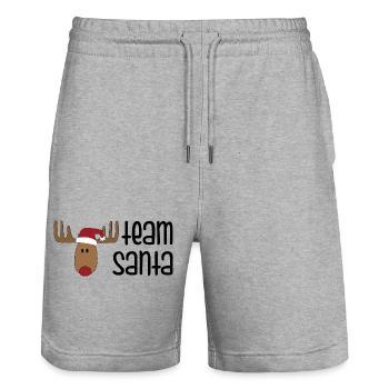 Lustige Weihnachten - Stanley/Stella Unisex Bio Joggingshorts Trainer  - Grau meliert - Vorne - Nik (191cm) & Marisol (170cm)