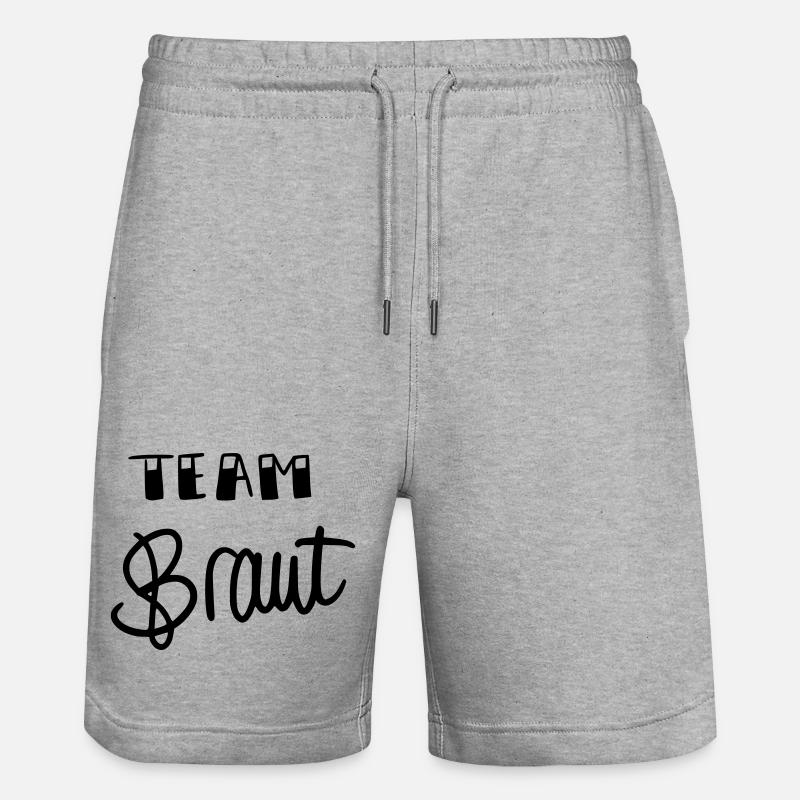 Team Braut - Stanley/Stella Unisex Bio Joggingshorts Trainer  - Grau meliert