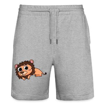 Lion - Short de jogging bio TRAINER Stanley/Stella unisexe - gris chiné - Devant - Nik (191cm) & Marisol (170cm)