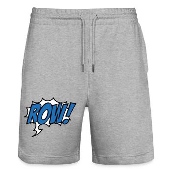row - Stanley/Stella Trainer Unisex Organic Jogging Shorts - heather grey - Front - Nik (191cm) & Marisol (170cm)