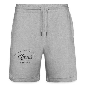 Super Original Cadeau de Noël | Fêtes minimalistes - Short de jogging bio TRAINER Stanley/Stella unisexe - gris chiné - Devant - Nik (191cm) & Marisol (170cm)