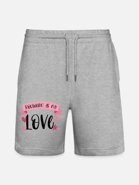 Bouldering Climbing Boulderin Mountains Gift - Stanley/Stella Trainer Unisex Organic Jogging Shorts - heather grey
