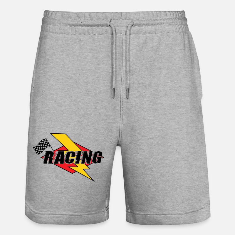 Éclair de course et drapeau - Short de jogging bio TRAINER Stanley/Stella unisexe - gris chiné