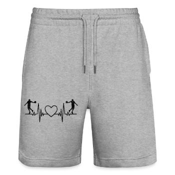 Basketball Verein Basketballliebhaber Basketballer - Stanley/Stella Unisex Bio Joggingshorts Trainer  - Grau meliert - Vorne - Nik (191cm) & Marisol (170cm)