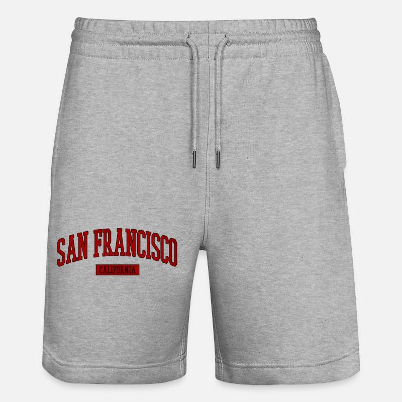 Lettrage rétro de San Francisco - Short de jogging bio TRAINER Stanley/Stella unisexe - gris chiné