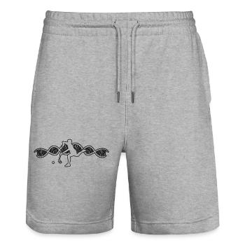 Field Hockey Floorball Hockey Gift Hockey Player - Stanley/Stella Trainer Unisex Organic Jogging Shorts - heather grey - Front - Nik (191cm) & Marisol (170cm)
