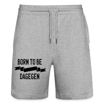 Born to be dagegen - Stanley/Stella Unisex Bio Joggingshorts Trainer  - Grau meliert - Vorne - Nik (191cm) & Marisol (170cm)