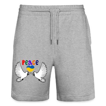 Herz frieden ukraine tauben farben Frieden - Stanley/Stella Unisex Bio Joggingshorts Trainer  - Grau meliert - Vorne - Nik (191cm) & Marisol (170cm)