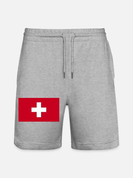 Drapeau national suisse - Short de jogging bio TRAINER Stanley/Stella unisexe - gris chiné