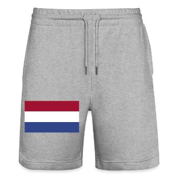 Drapeau national des Pays-Bas - Short de jogging bio TRAINER Stanley/Stella unisexe - gris chiné - Devant - Nik (191cm) & Marisol (170cm)