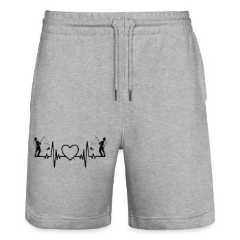 Fishing Fishing Fishing Hooks Fishing Fishing - Stanley/Stella Trainer Unisex Organic Jogging Shorts - heather grey - Front - Nik (191cm) & Marisol (170cm)