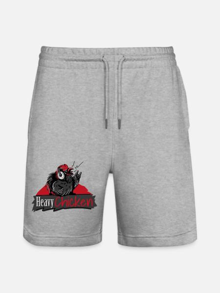 Heavy Chicken - Stanley/Stella Unisex Bio Joggingshorts Trainer - Grau meliert