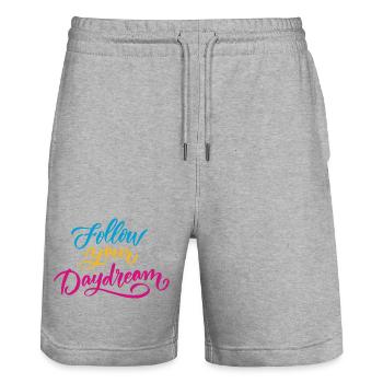 Suivez votre rêve - Short de jogging bio TRAINER Stanley/Stella unisexe - gris chiné - Devant - Nik (191cm) & Marisol (170cm)