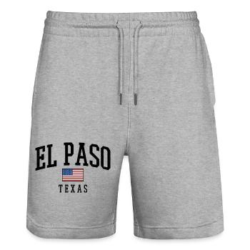 El Paso Texas Retro Shirt - Stanley/Stella Unisex Bio Joggingshorts Trainer  - Grau meliert - Vorne - Nik (191cm) & Marisol (170cm)