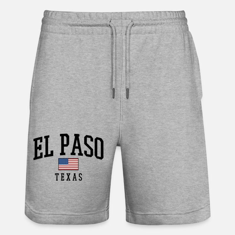 T-shirt rétro El Paso Texas - Short de jogging bio TRAINER Stanley/Stella unisexe - gris chiné