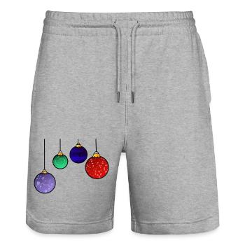 Christmas tree baubles - Christmas decoration - Stanley/Stella Trainer Unisex Organic Jogging Shorts - heather grey - Front - Nik (191cm) & Marisol (170cm)