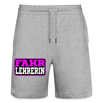 Geschenke für Fahrschullehrerin Fahrlehrerin - Stanley/Stella Unisex Bio Joggingshorts Trainer  - Grau meliert - Vorne - Nik (191cm) & Marisol (170cm)