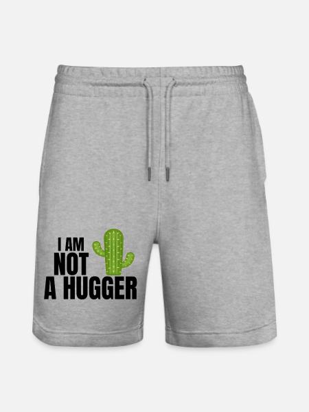 Ich bin kein Umarmer, Umarmer, Kaktus - Stanley/Stella Unisex Bio Joggingshorts Trainer  - Grau meliert