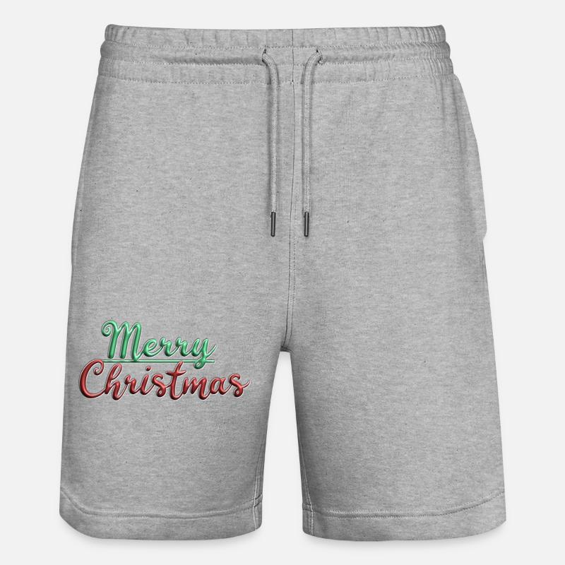 Frohe Weihnachten - Stanley/Stella Unisex Bio Joggingshorts Trainer  - Grau meliert