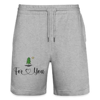 For you - Stanley/Stella Unisex Bio Joggingshorts Trainer  - Grau meliert - Vorne - Nik (191cm) & Marisol (170cm)
