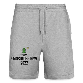 Christmas Crew 2022 - Stanley/Stella Trainer Unisex Organic Jogging Shorts - heather grey - Front - Nik (191cm) & Marisol (170cm)