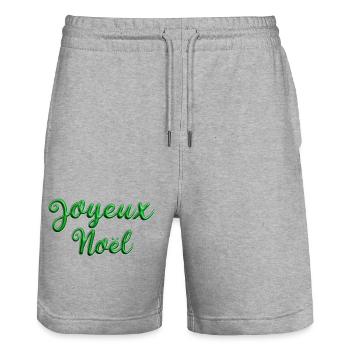 Joyeux Noël Vert Sapin - Short de jogging bio TRAINER Stanley/Stella unisexe - gris chiné - Devant - Nik (191cm) & Marisol (170cm)