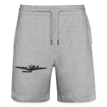 Beechcraft 18 - Short de jogging bio TRAINER Stanley/Stella unisexe - gris chiné - Devant - Nik (191cm) & Marisol (170cm)