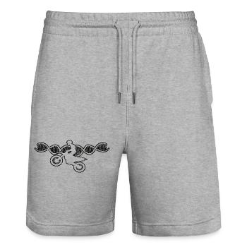 Motorcycle Gift Moped Motorcross Motorcyclists - Stanley/Stella Trainer Unisex Organic Jogging Shorts - heather grey - Front - Nik (191cm) & Marisol (170cm)