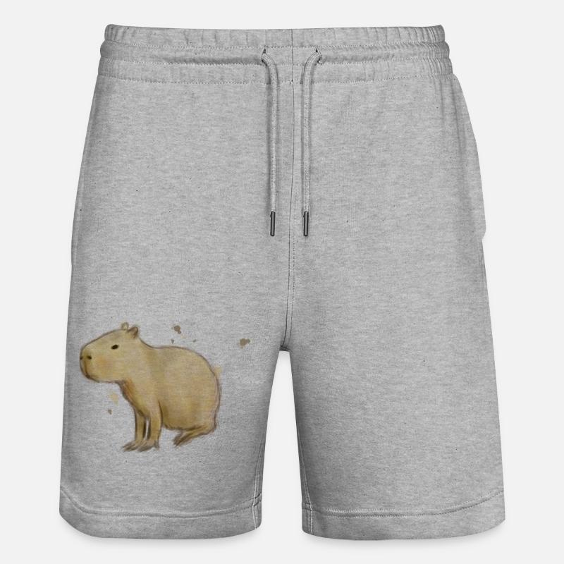 Capybara - Stanley/Stella Unisex Bio Joggingshorts Trainer  - Grau meliert