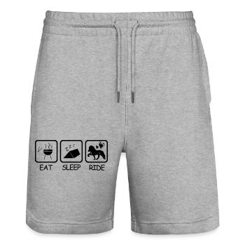 iceland competition shirts grilling meat tent ride - Stanley/Stella Unisex Bio Joggingshorts Trainer  - Grau meliert - Vorne - Nik (191cm) & Marisol (170cm)