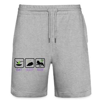 iceland competition shirts vegetarian tent ride - Stanley/Stella Unisex Bio Joggingshorts Trainer  - Grau meliert - Vorne - Nik (191cm) & Marisol (170cm)