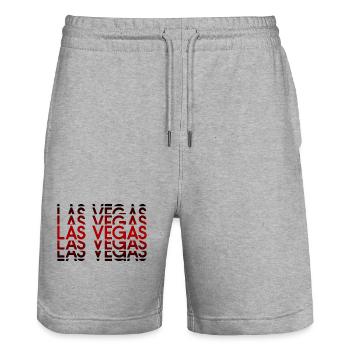 Las Vegas Neon Muster - Stanley/Stella Unisex Bio Joggingshorts Trainer  - Grau meliert - Vorne - Nik (191cm) & Marisol (170cm)