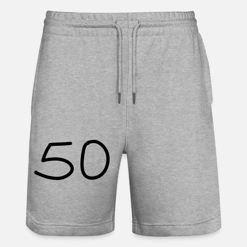 50e anniversaire cinquante numéro noir - Short de jogging bio TRAINER Stanley/Stella unisexe - gris chiné