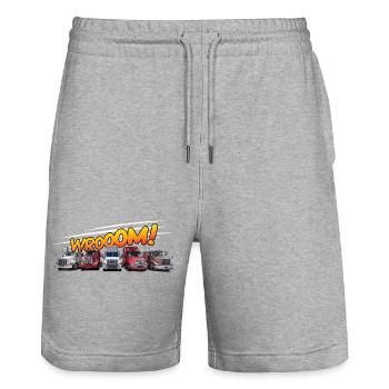 Lastwagen für echte Kerle und große Kinder - Stanley/Stella Unisex Bio Joggingshorts Trainer  - Grau meliert - Vorne - Nik (191cm) & Marisol (170cm)