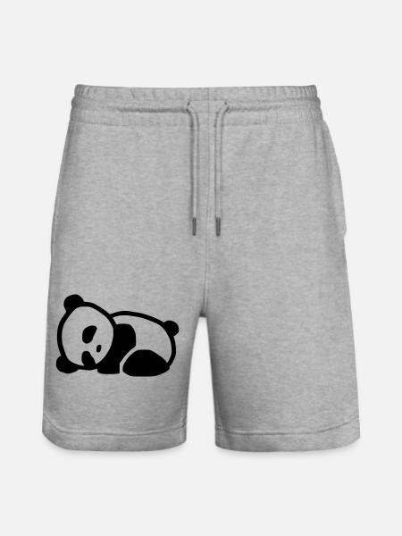 cuddly panda - Stanley/Stella Trainer Unisex Organic Jogging Shorts - heather grey