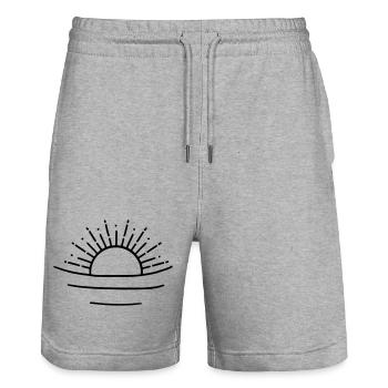 soleil détendu - Short de jogging bio TRAINER Stanley/Stella unisexe - gris chiné - Devant - Nik (191cm) & Marisol (170cm)