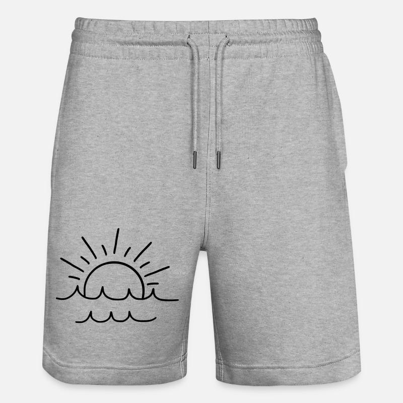 Soleil et vagues - Short de jogging bio TRAINER Stanley/Stella unisexe - gris chiné