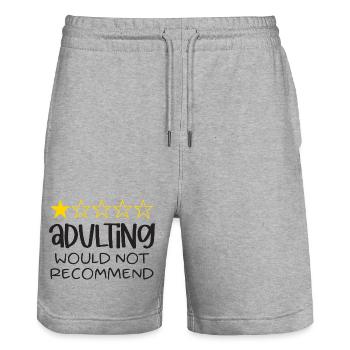 Erwachsene würden nicht empfehlen - Stanley/Stella Unisex Bio Joggingshorts Trainer  - Grau meliert - Vorne - Nik (191cm) & Marisol (170cm)