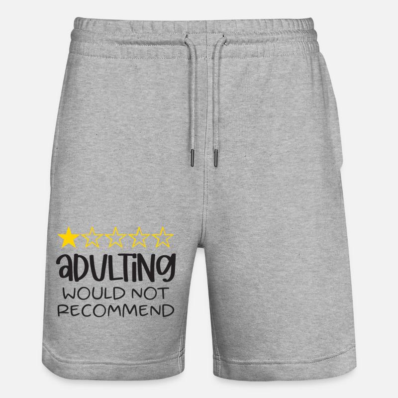 Adulting ne recommanderait pas - Short de jogging bio TRAINER Stanley/Stella unisexe - gris chiné