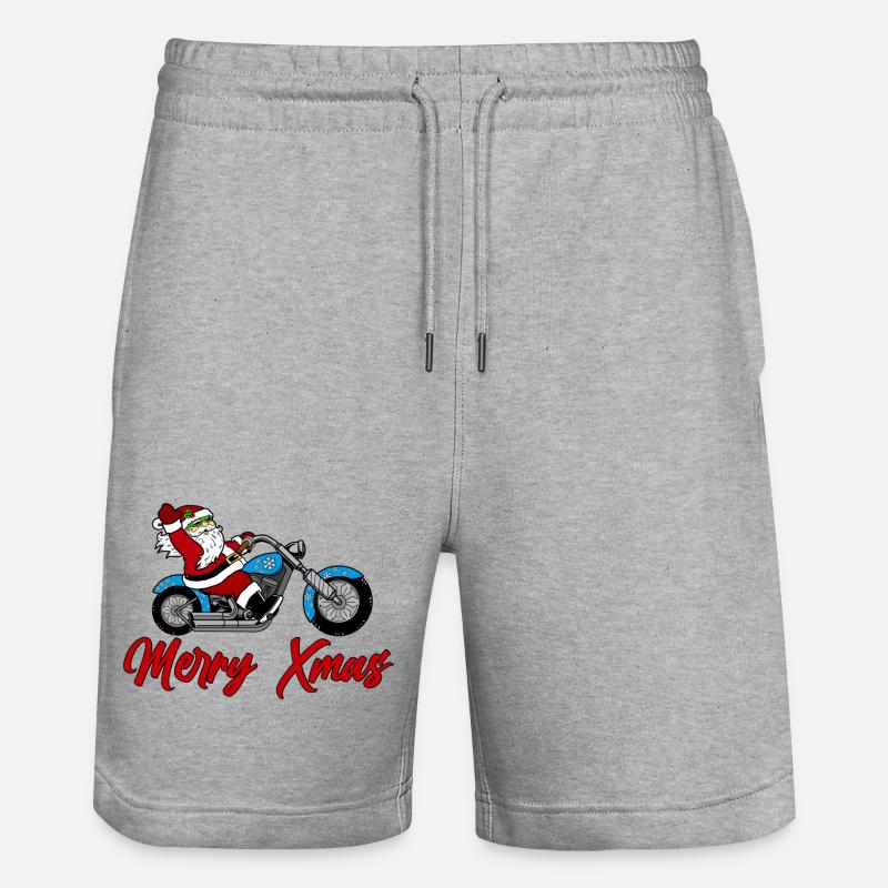 Santa Motorcycle – Attraction de Noël - Short de jogging bio TRAINER Stanley/Stella unisexe - gris chiné