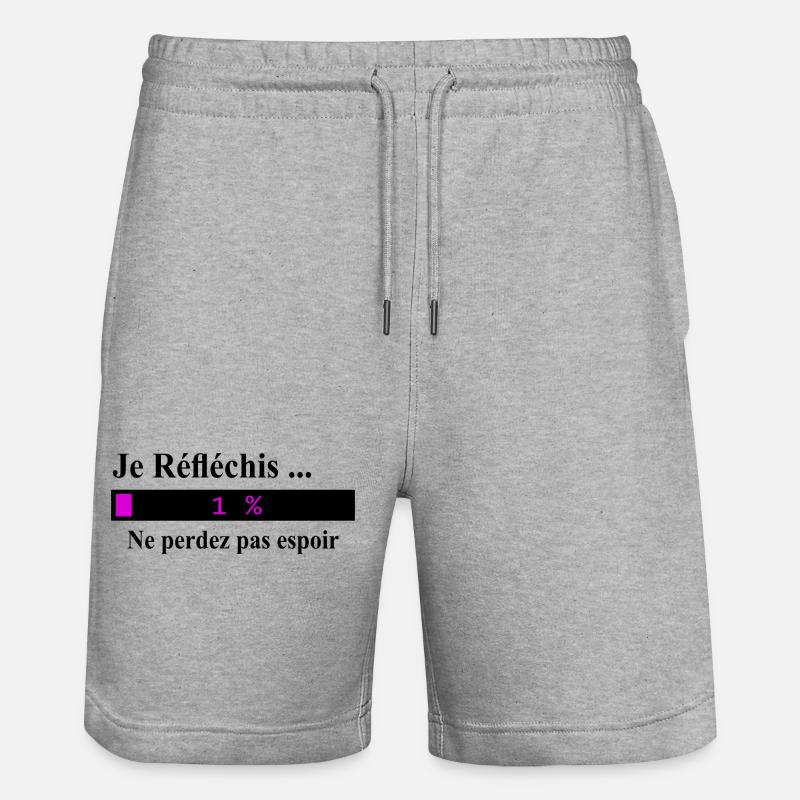 Je réfléchis ne perdez pas espoir - Short de jogging bio TRAINER Stanley/Stella unisexe - gris chiné