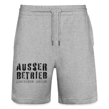 Außer Betrieb! Geduldsfaden gerissen! - Stanley/Stella Unisex Bio Joggingshorts Trainer  - Grau meliert - Vorne - Nik (191cm) & Marisol (170cm)