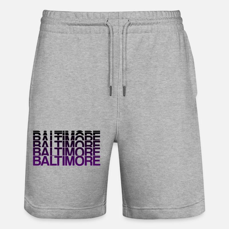 Style dégradé violet de Baltimore - Short de jogging bio TRAINER Stanley/Stella unisexe - gris chiné