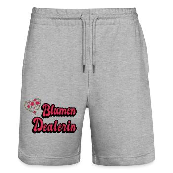 Blumen Dealerin - Stanley/Stella Unisex Bio Joggingshorts Trainer  - Grau meliert - Vorne - Nik (191cm) & Marisol (170cm)