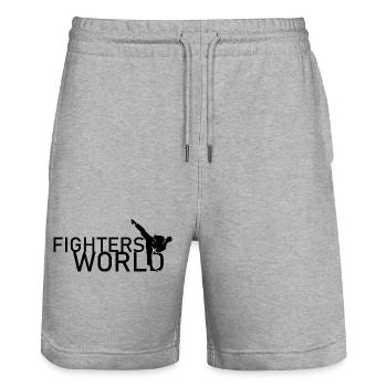 fighters world karate fighting kampfsport symbol - Stanley/Stella Unisex Bio Joggingshorts Trainer  - Grau meliert - Vorne - Nik (191cm) & Marisol (170cm)