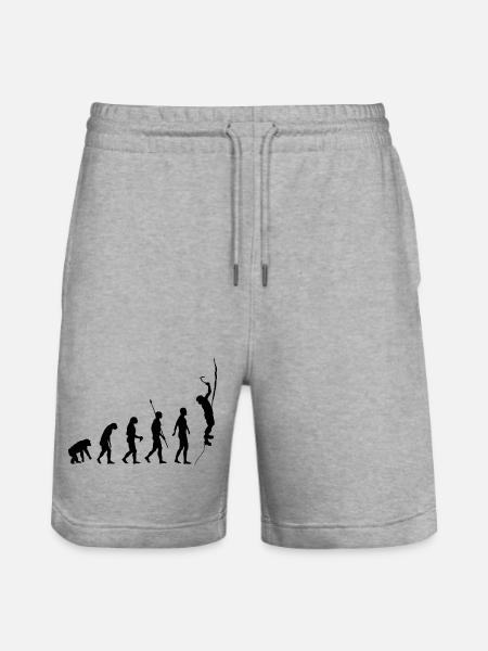 Human evolution, ice climbing, ice climbers - Stanley/Stella Trainer Unisex Organic Jogging Shorts - heather grey