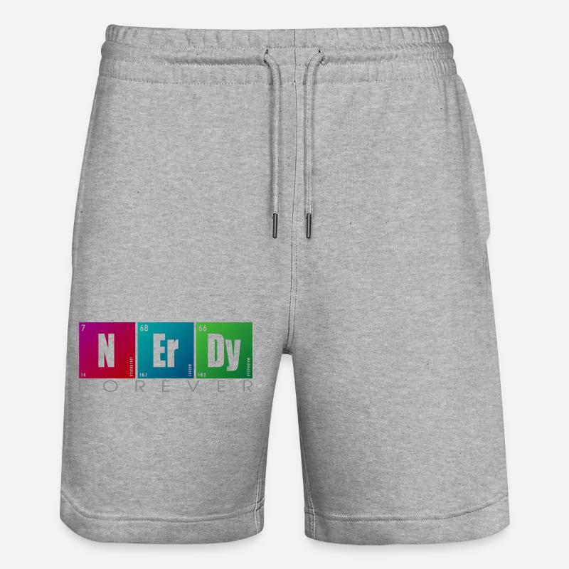 NERDY forever - NERDY Elements - Stanley/Stella Trainer Unisex Organic Jogging Shorts - heather grey