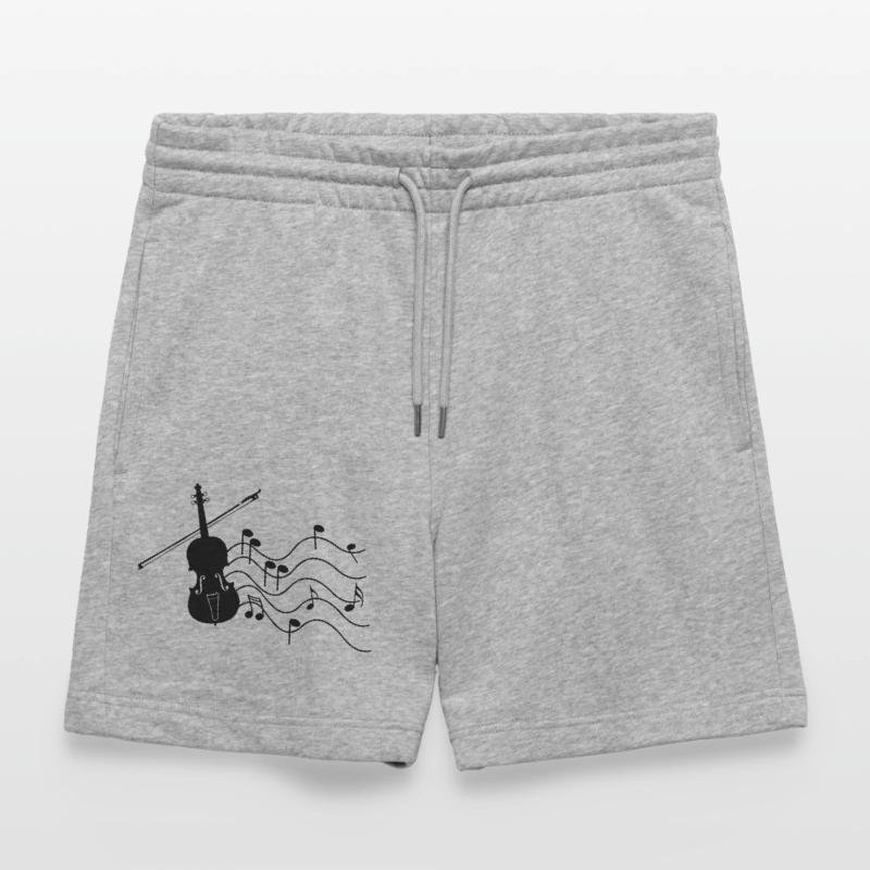 Violin with notes Stanley/Stella Trainer Unisex Organic Jogging Shorts